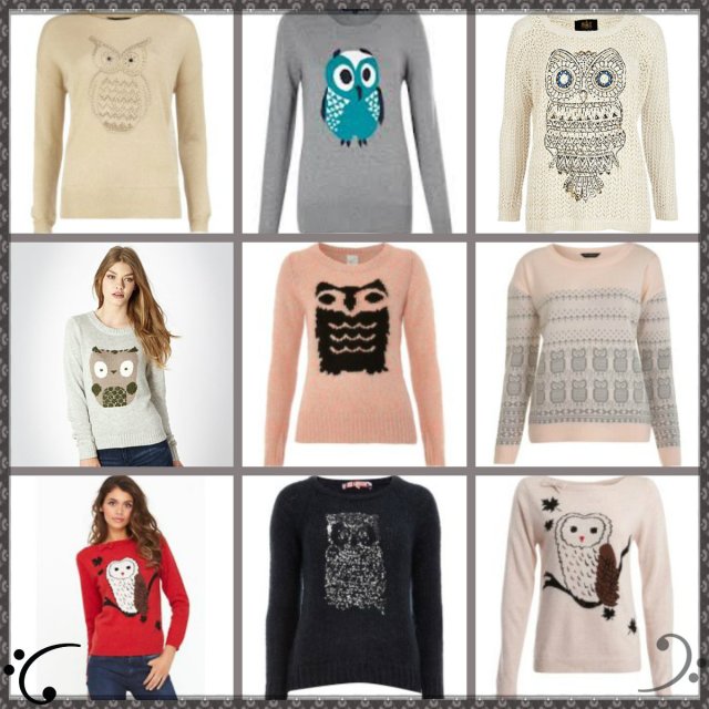 ....cute and cozy knitwear featuring owl designs